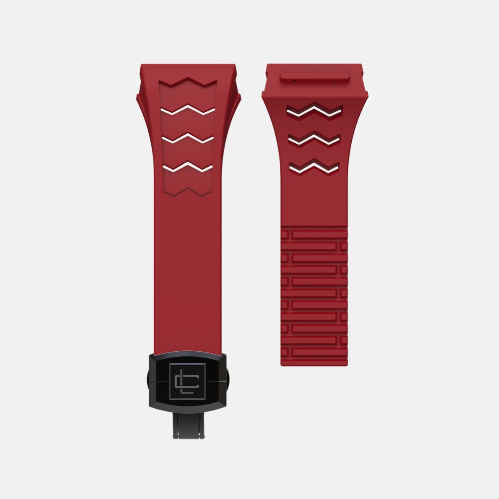 Fluoro Rubber Strap of Carbon Fiber Edition Case 49MM- Black Buckle