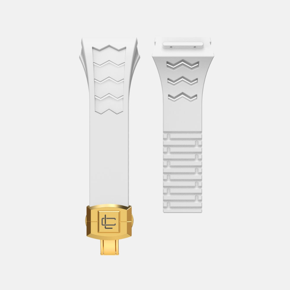 Fluoro Rubber Strap of Carbon Fiber Edition Case 49MM- Gold Buckle
