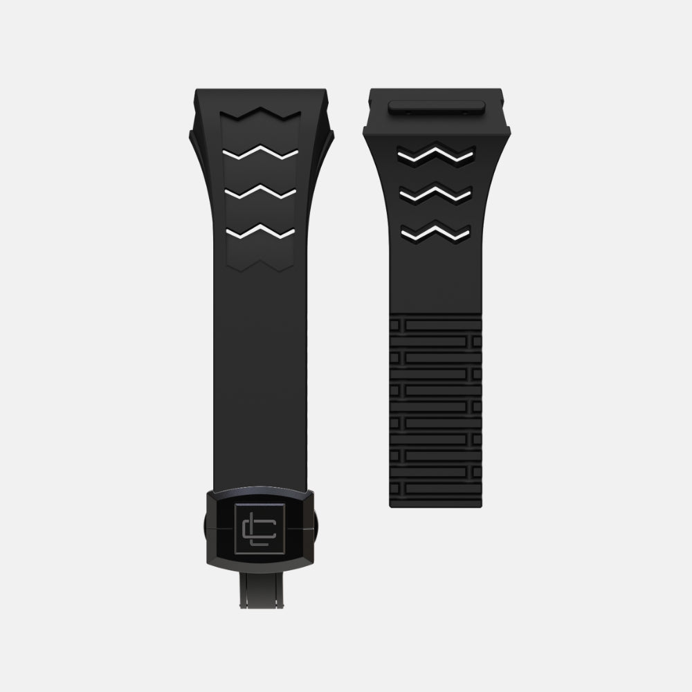 Fluoro Rubber Strap of Carbon Fiber Edition Case 49MM- Black Buckle