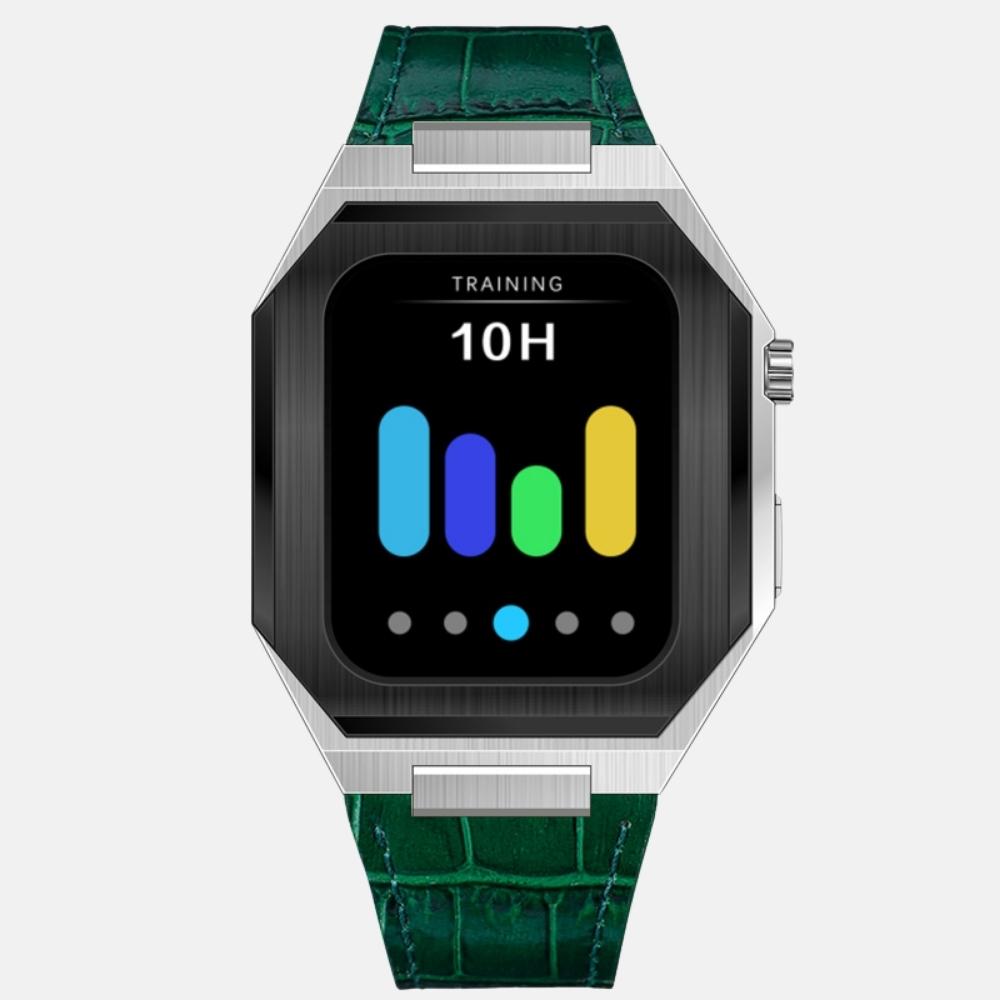 44MM Dual Tone Silver Luxury Edition Case- Leather Strap