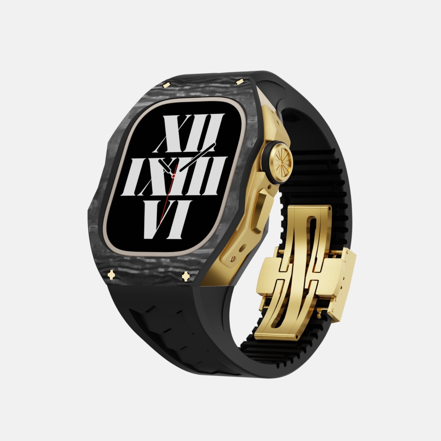 49MM Carbon Fiber Edition Case - Gold