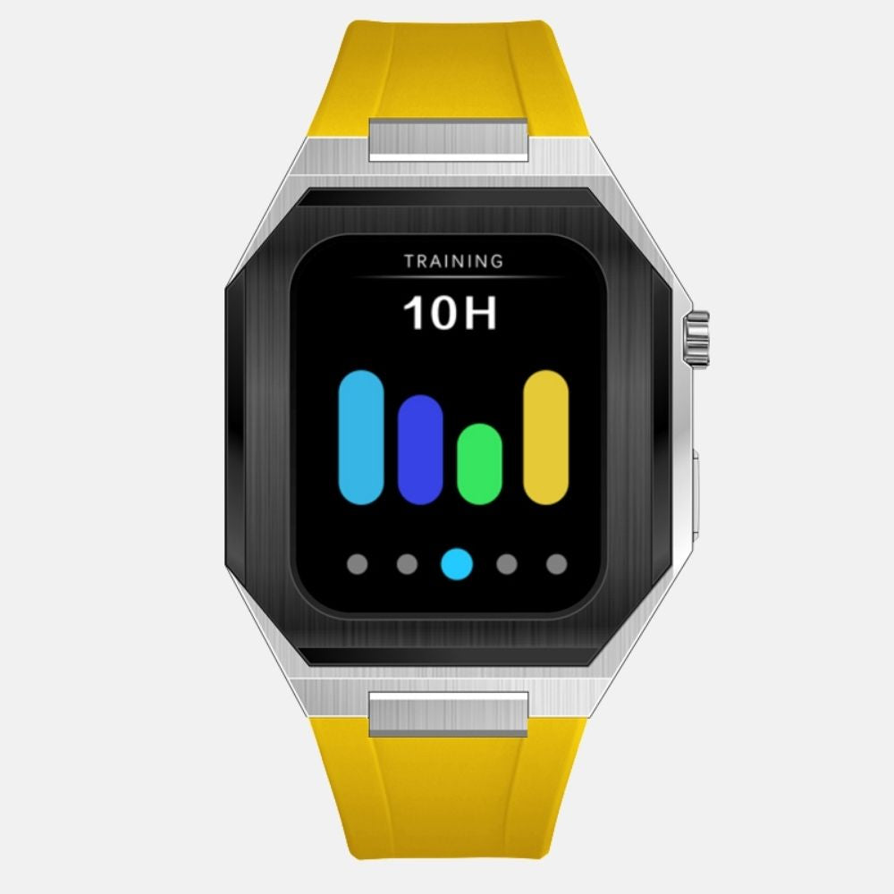44MM Dual Tone Silver Luxury Edition Case- Silicone Strap