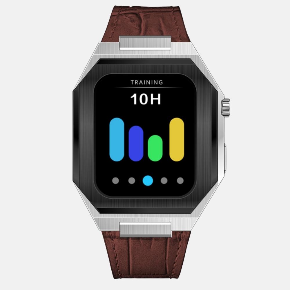 44MM Dual Tone Silver Luxury Edition Case- Leather Strap