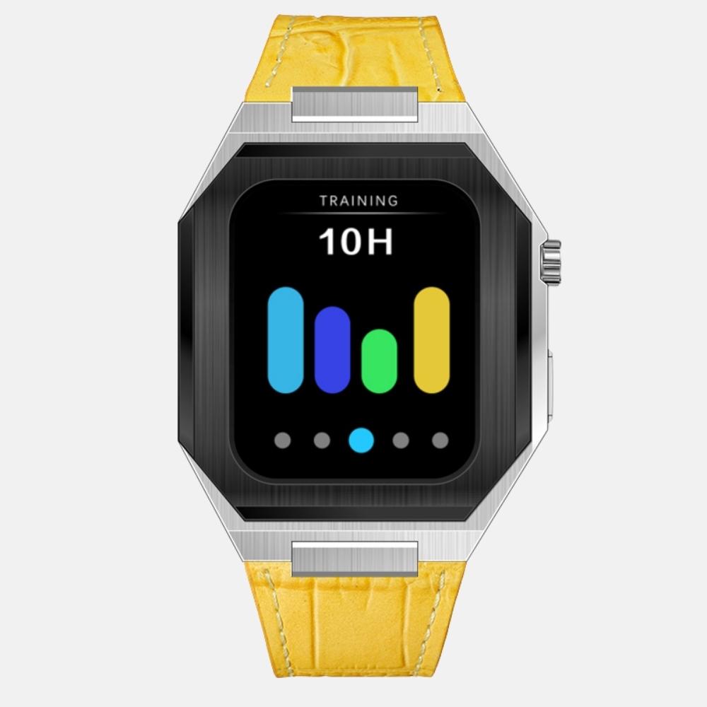 44MM Dual Tone Silver Luxury Edition Case- Leather Strap
