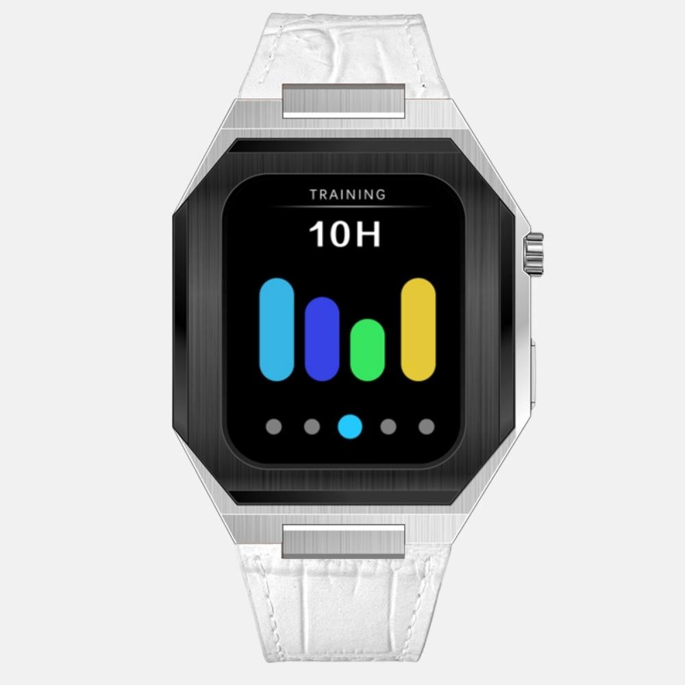 44MM Dual Tone Silver Luxury Edition Case- Leather Strap