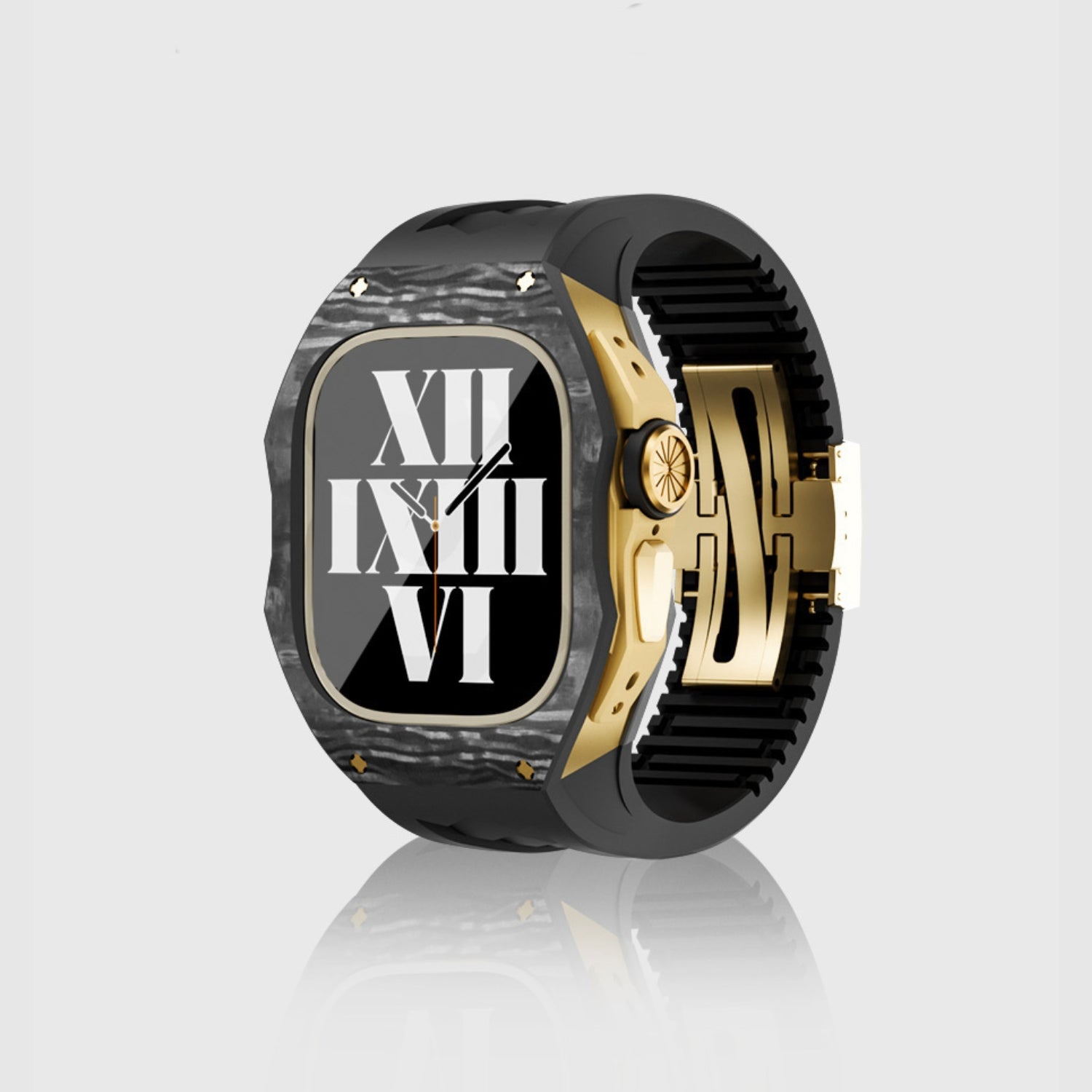 49MM Carbon Fiber Edition Case - Gold