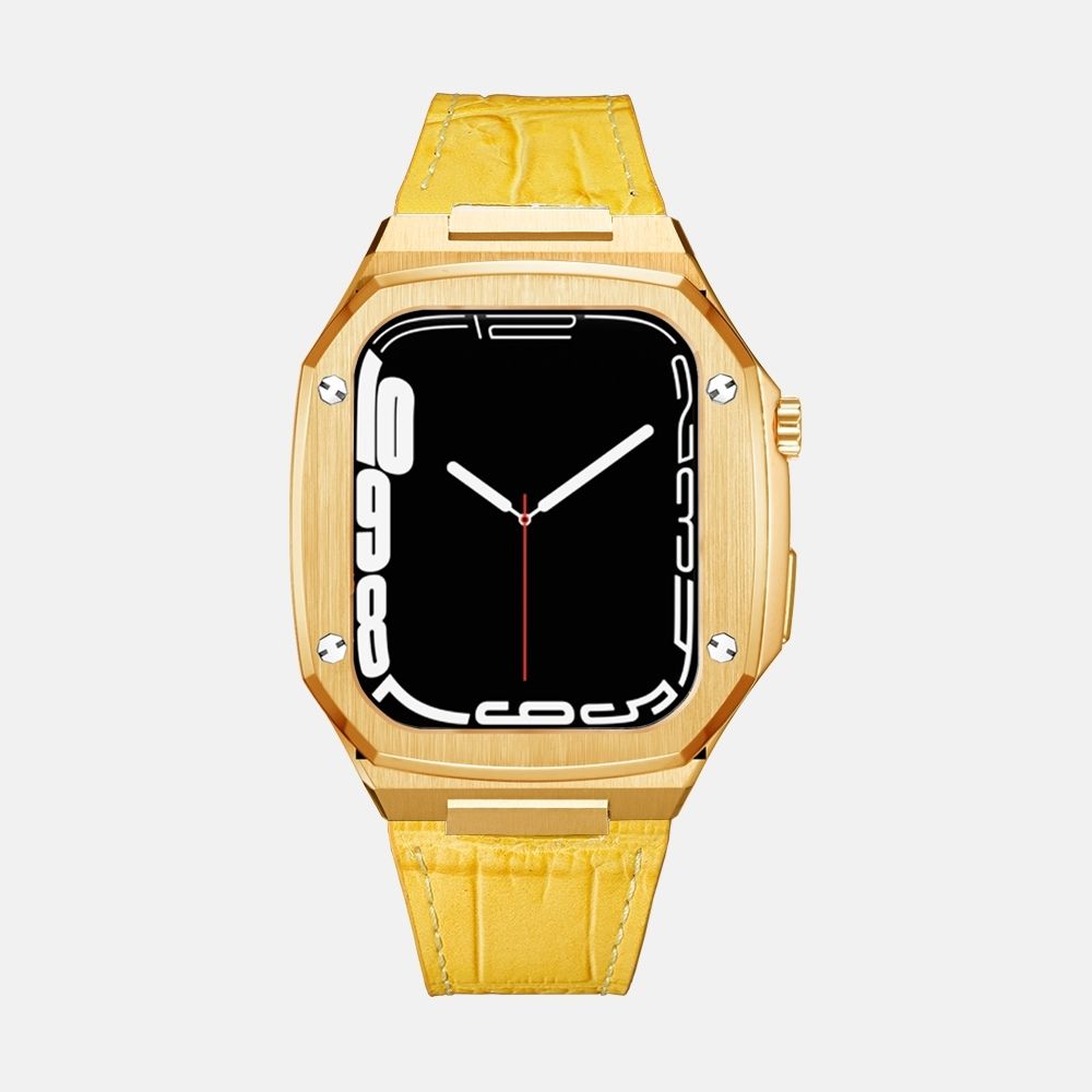 45MM Gold Luxury Edition Case- Leather Strap