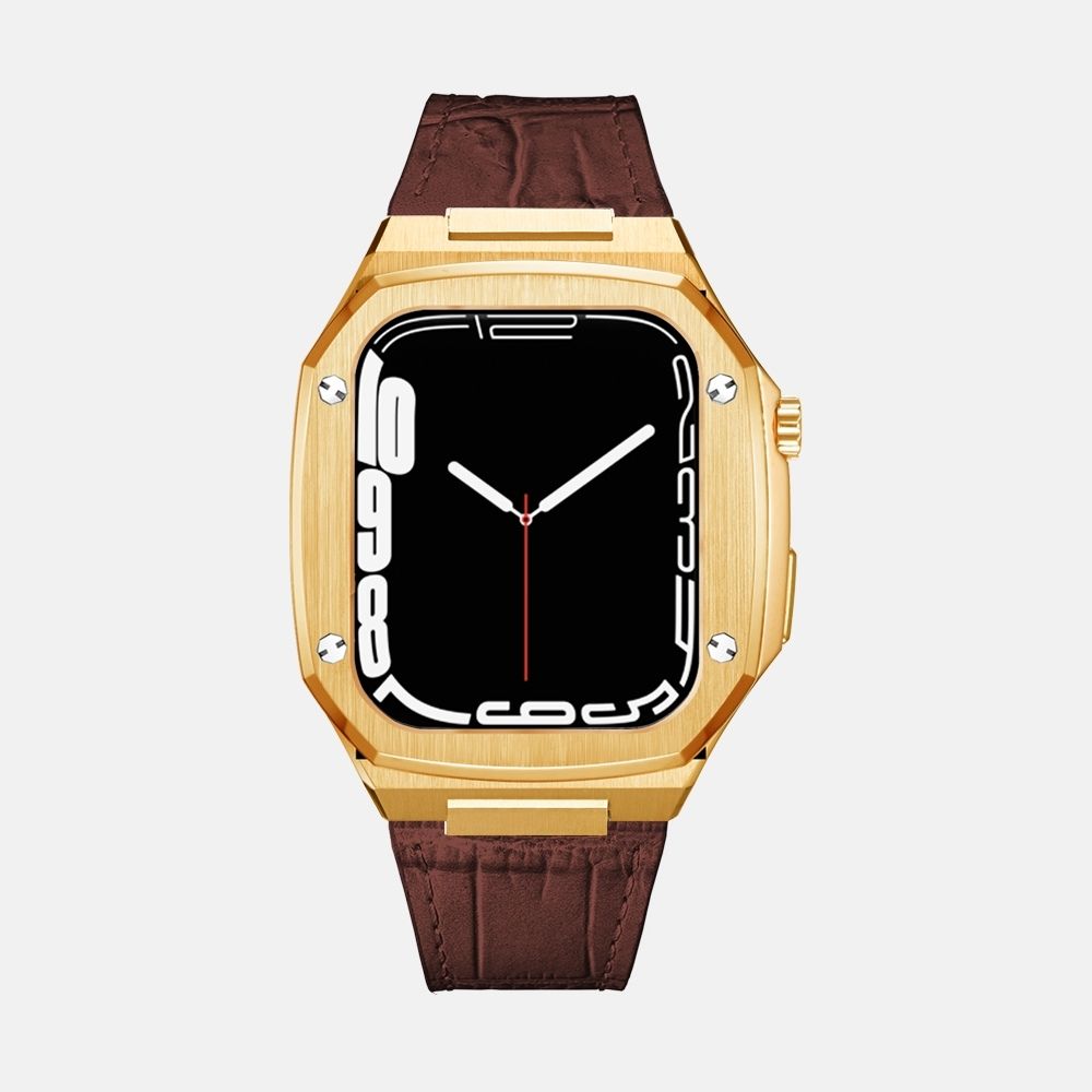 45MM Gold Luxury Edition Case- Leather Strap