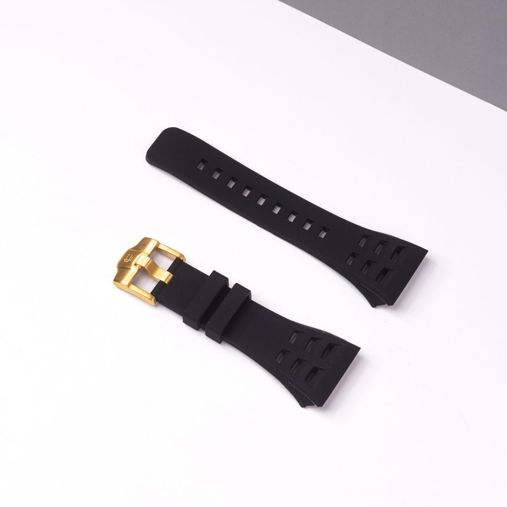 SILICONE STRAP OF SPORT LUXURY CASE 44&45MM- GOLD BUCKLE