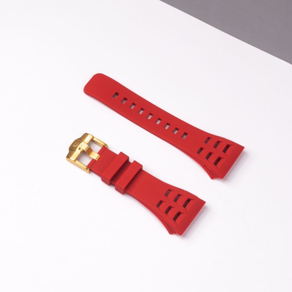 SILICONE STRAP OF SPORT LUXURY CASE 44&45MM- GOLD BUCKLE