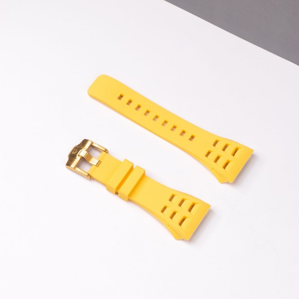SILICONE STRAP OF SPORT LUXURY CASE 44&45MM- GOLD BUCKLE