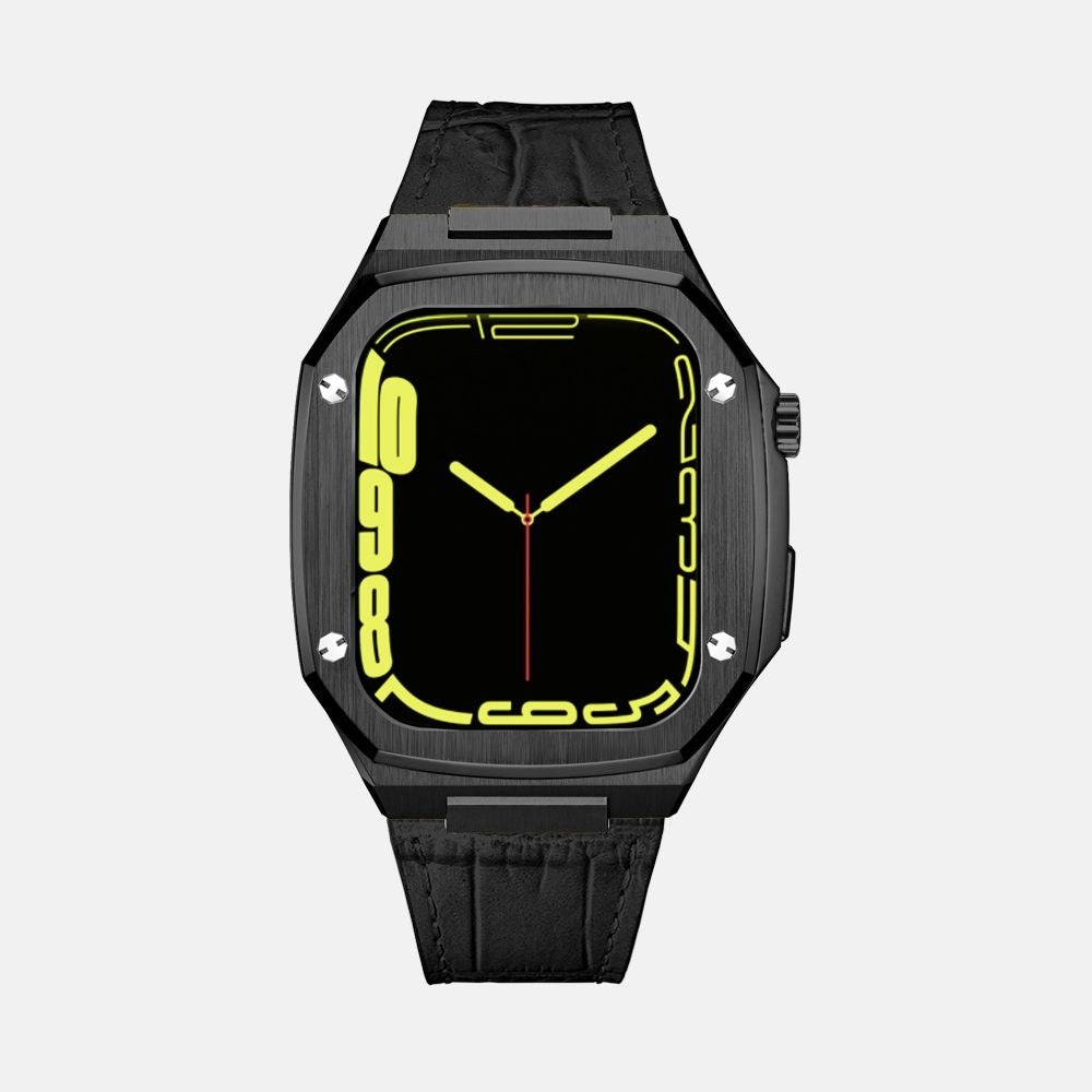 45MM Black Luxury Edition Case- Leather Strap
