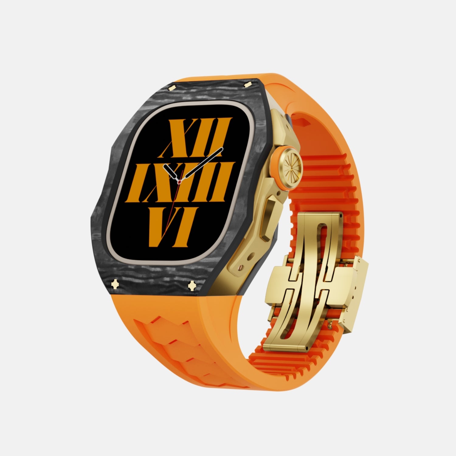 49MM Carbon Fiber Edition Case - Gold