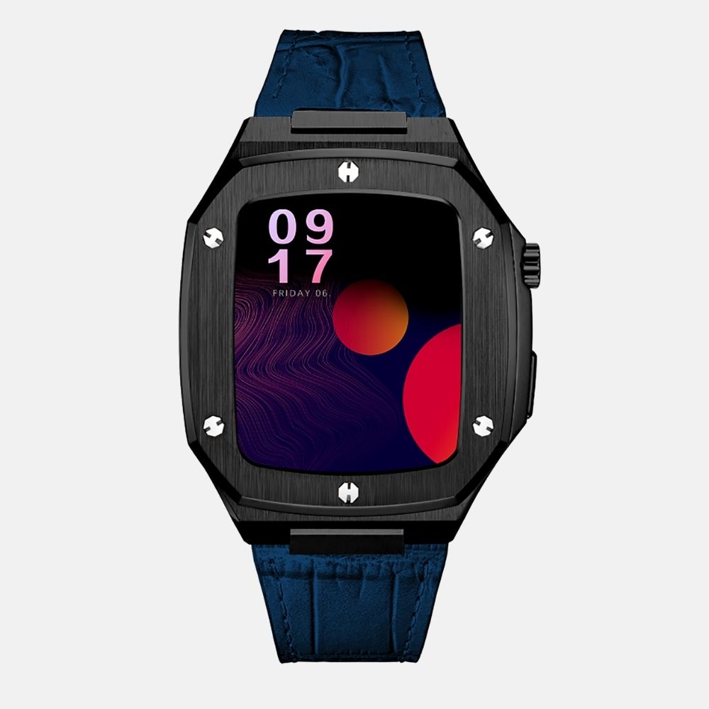 44MM Black Luxury Edition Case- Leather Strap