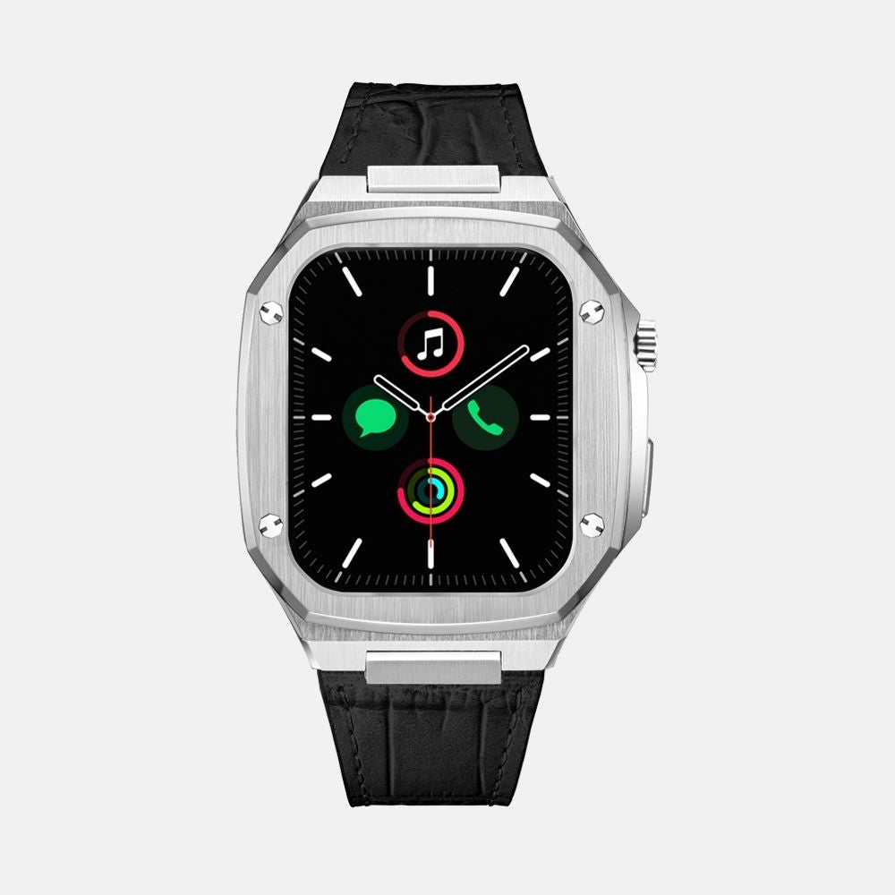 45MM Silver Luxury Edition Case- Leather Strap