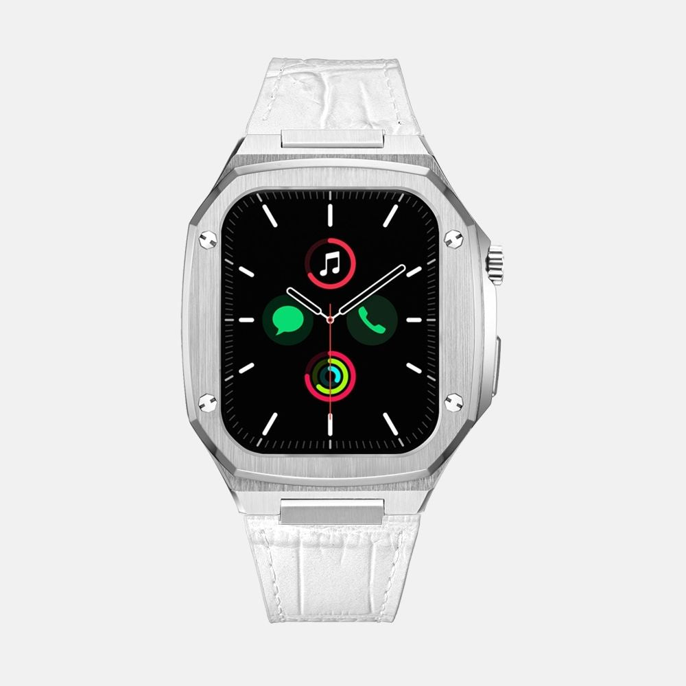 45MM Silver Luxury Edition Case- Leather Strap