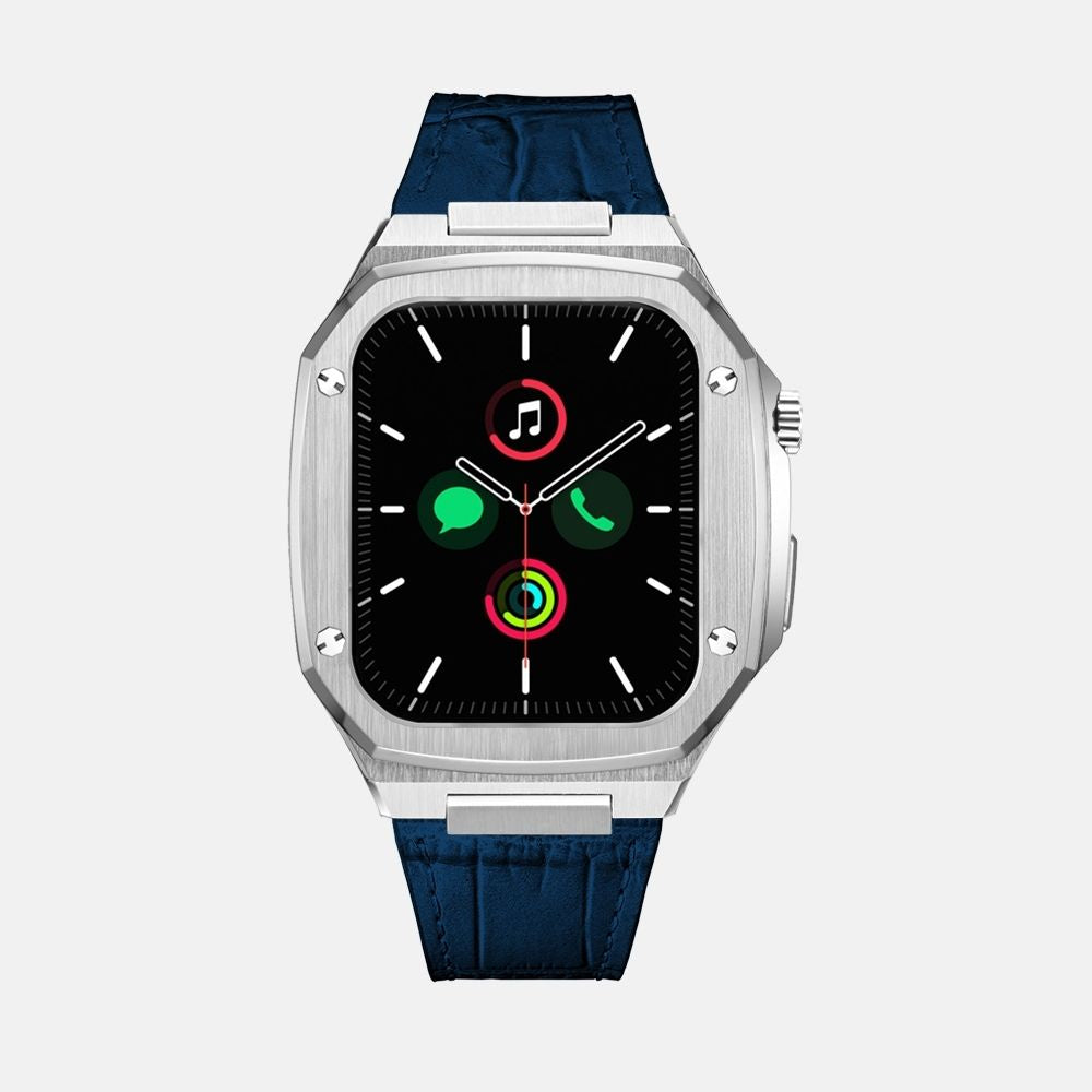 45MM Silver Luxury Edition Case- Leather Strap