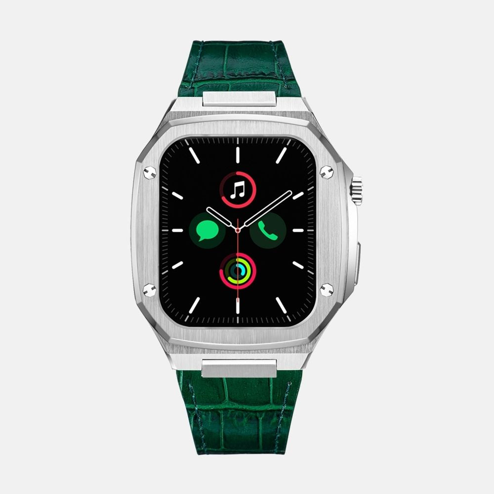 45MM Silver Luxury Edition Case- Leather Strap