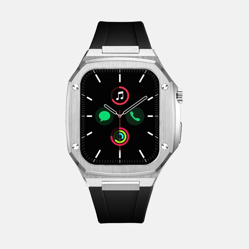 45MM Silver Luxury Edition Case- Silicone Strap