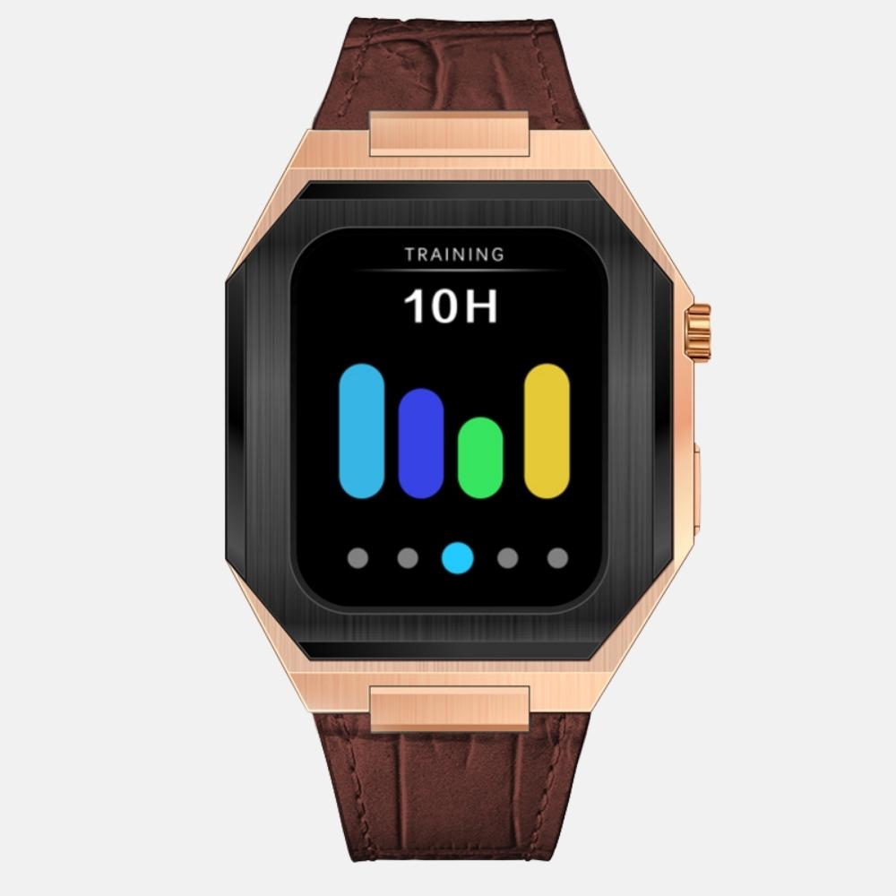 44MM Dual Tone Rosegold Luxury Edition Case- Leather Strap