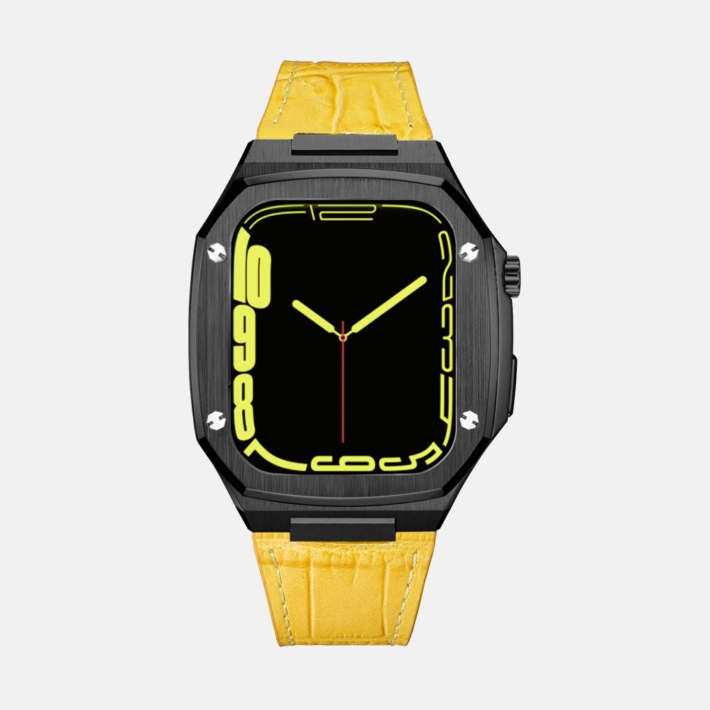 45MM Black Luxury Edition Case- Leather Strap