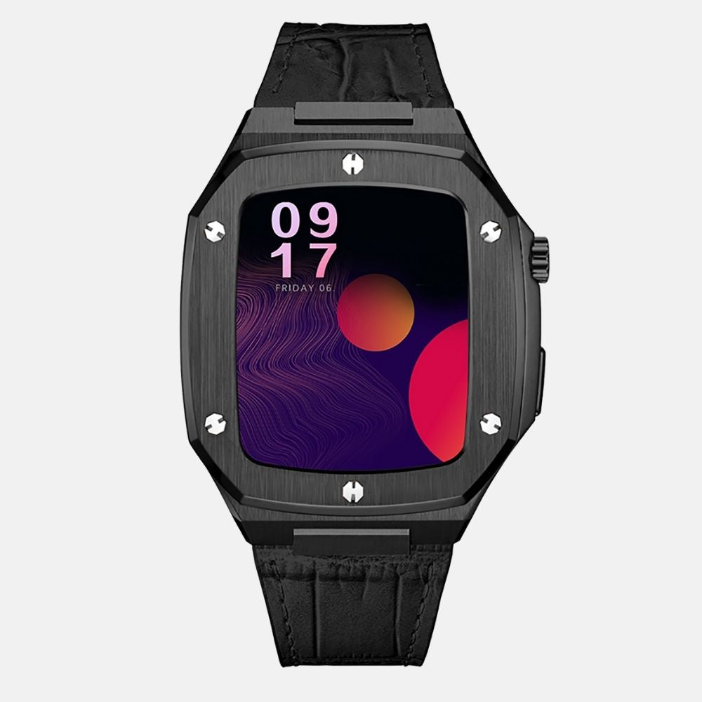 44MM Black Luxury Edition Case- Leather Strap