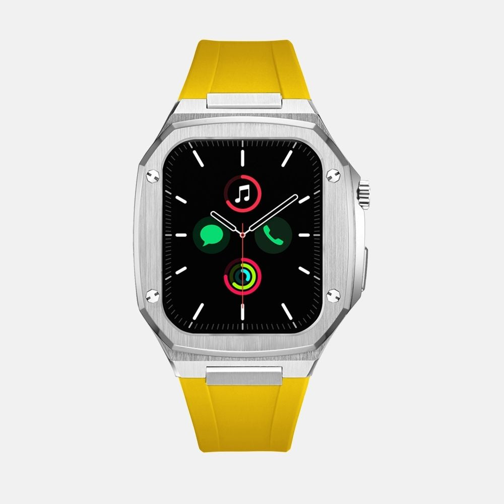 45MM Silver Luxury Edition Case- Silicone Strap
