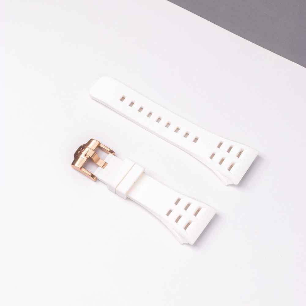SILICONE STRAP OF SPORT LUXURY CASE 44&45MM- ROSEGOLD BUCKLE