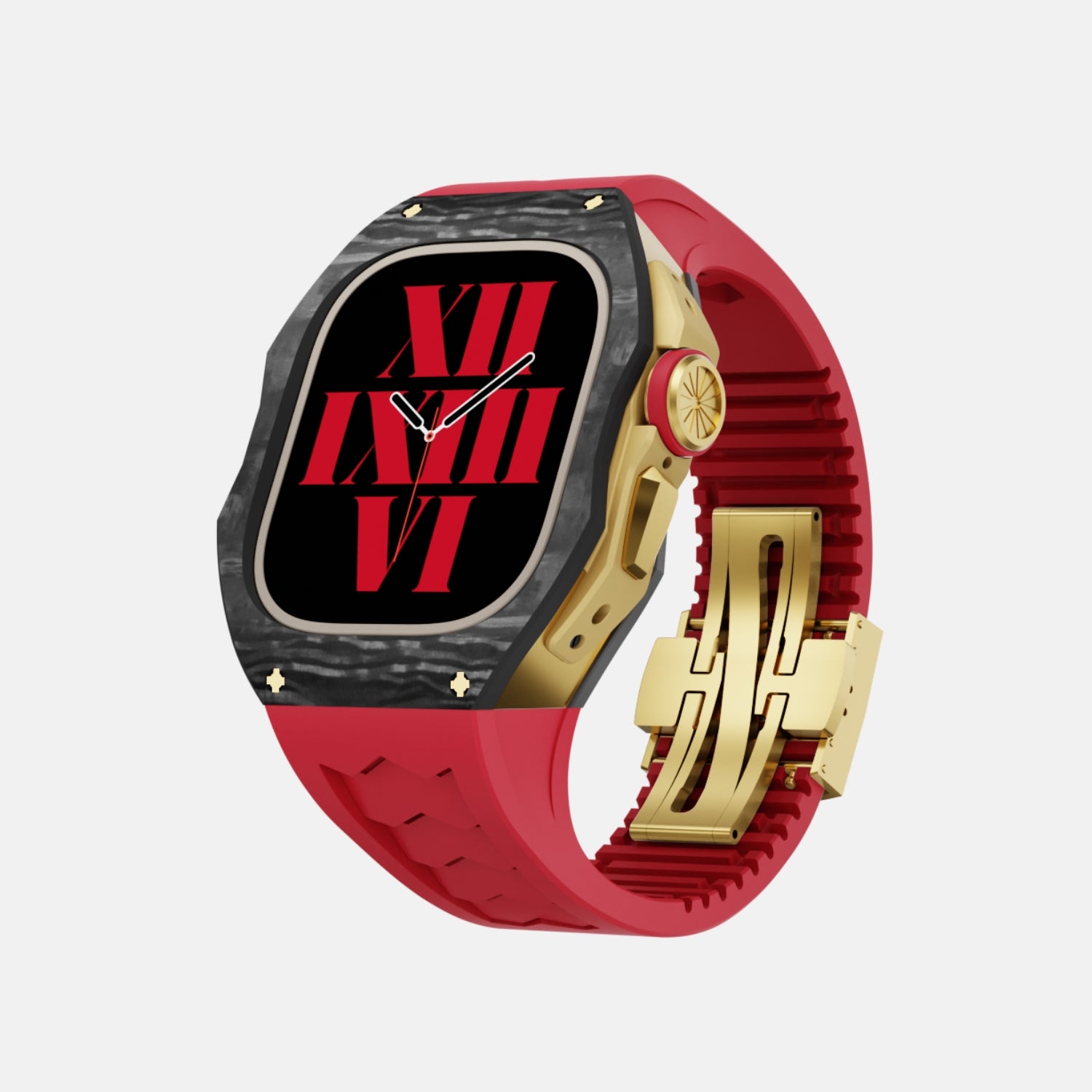 49MM Carbon Fiber Edition Case - Gold