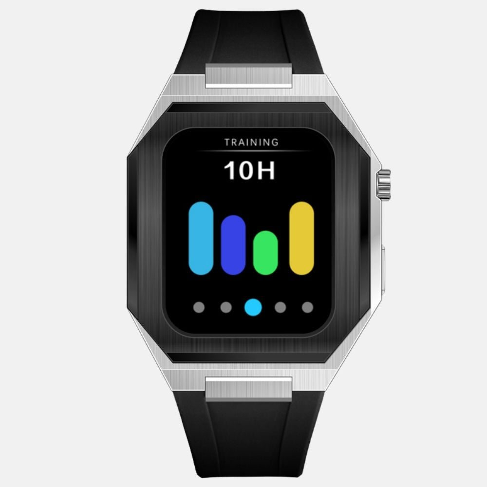 44MM Dual Tone Silver Luxury Edition Case- Silicone Strap