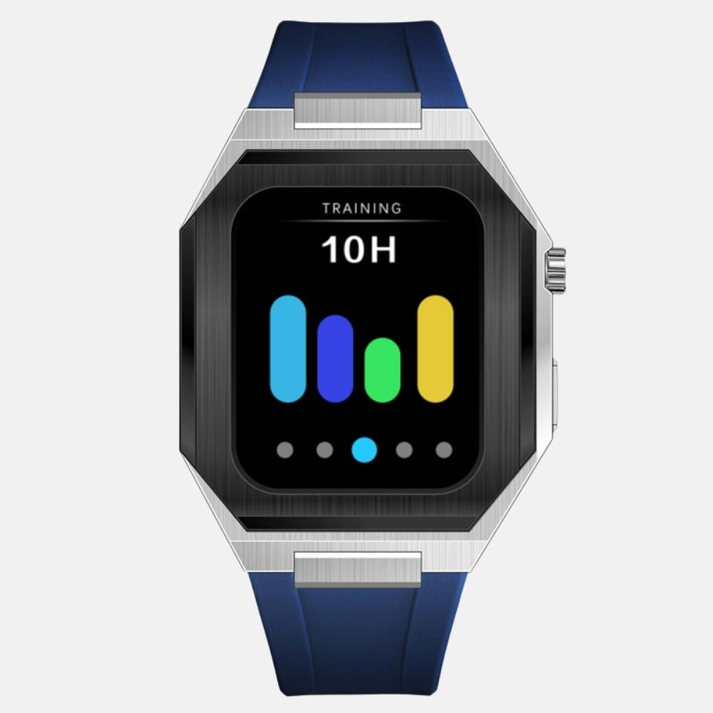 44MM Dual Tone Silver Luxury Edition Case- Silicone Strap