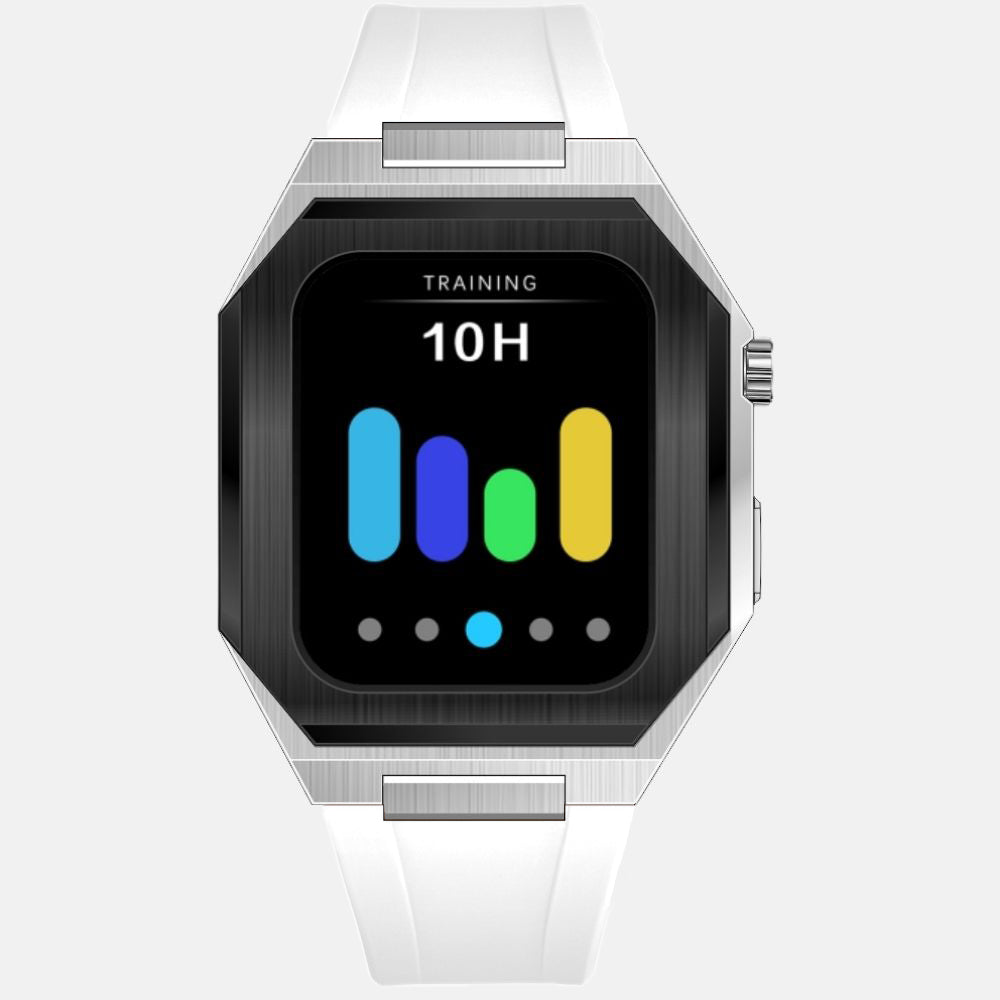 44MM Dual Tone Silver Luxury Edition Case- Silicone Strap