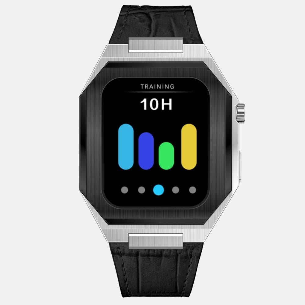 44MM Dual Tone Silver Luxury Edition Case- Leather Strap