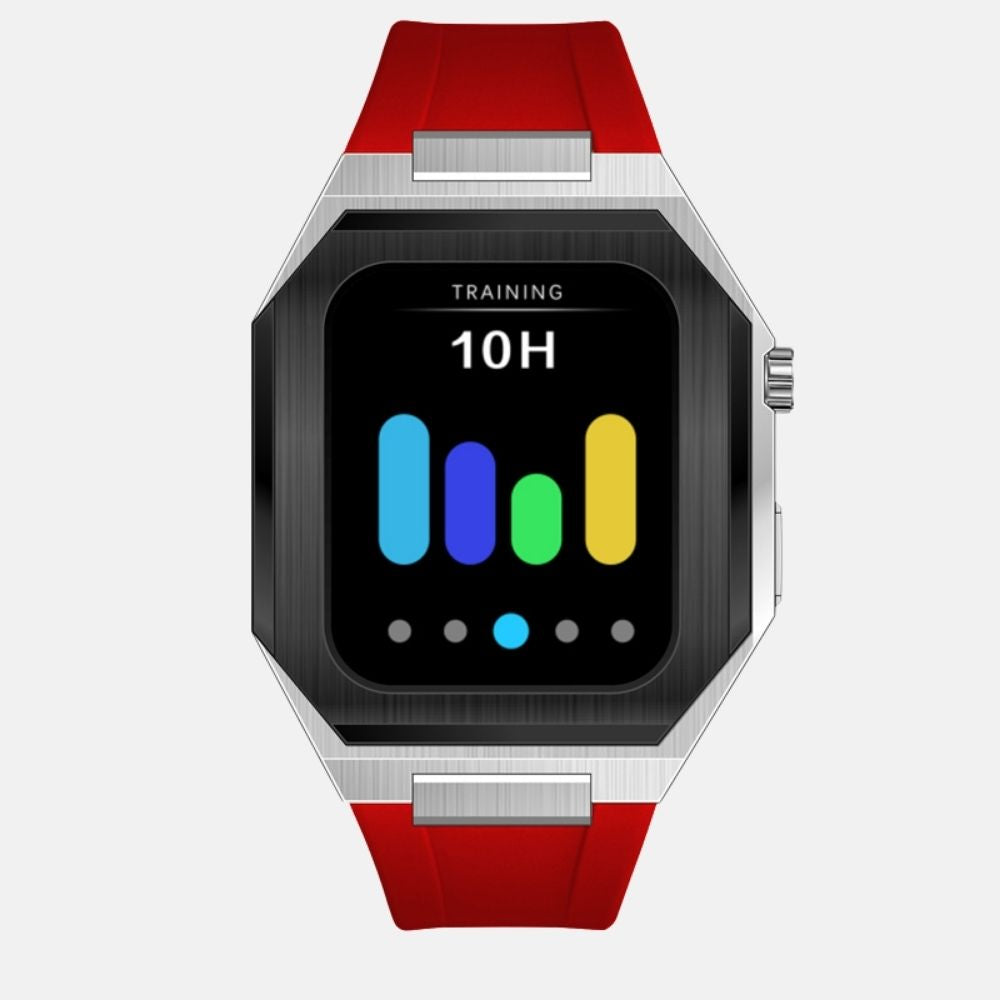 44MM Dual Tone Silver Luxury Edition Case- Silicone Strap