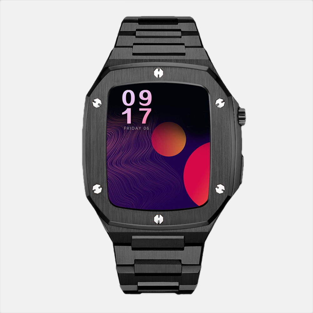 44MM Black Luxury Edition Case- Stainless Steel Strap