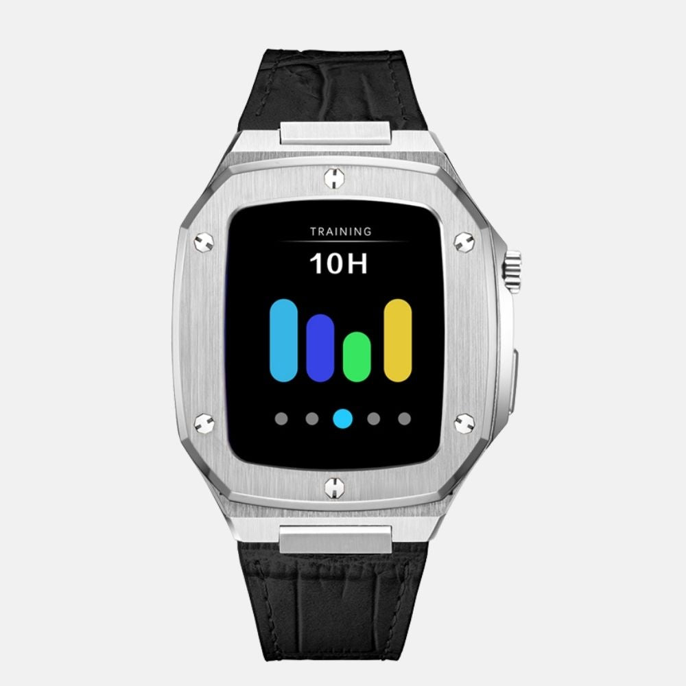 44MM Silver Luxury Edition Case- Leather Strap