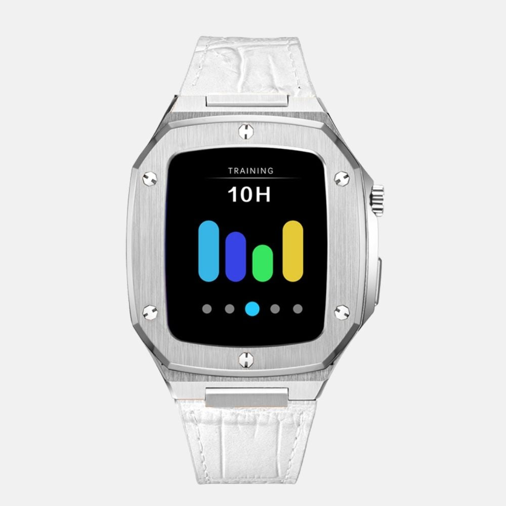 44MM Silver Luxury Edition Case- Leather Strap