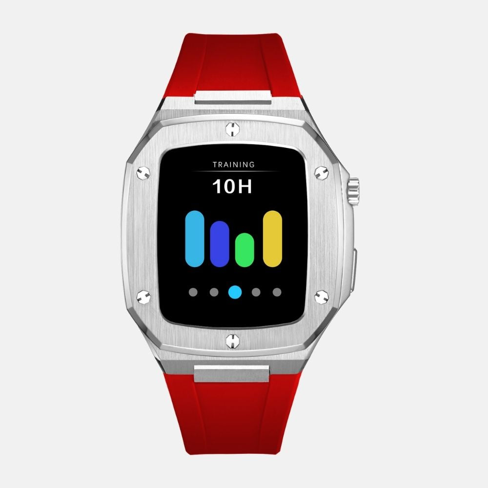 44MM Silver Luxury Edition Case- Silicone Strap