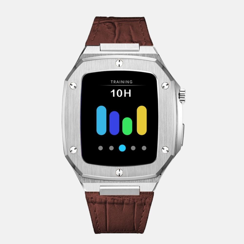 44MM Silver Luxury Edition Case- Leather Strap