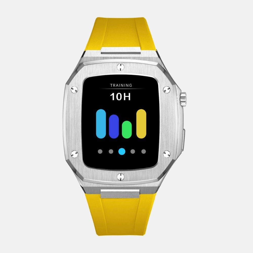 44MM Silver Luxury Edition Case- Silicone Strap