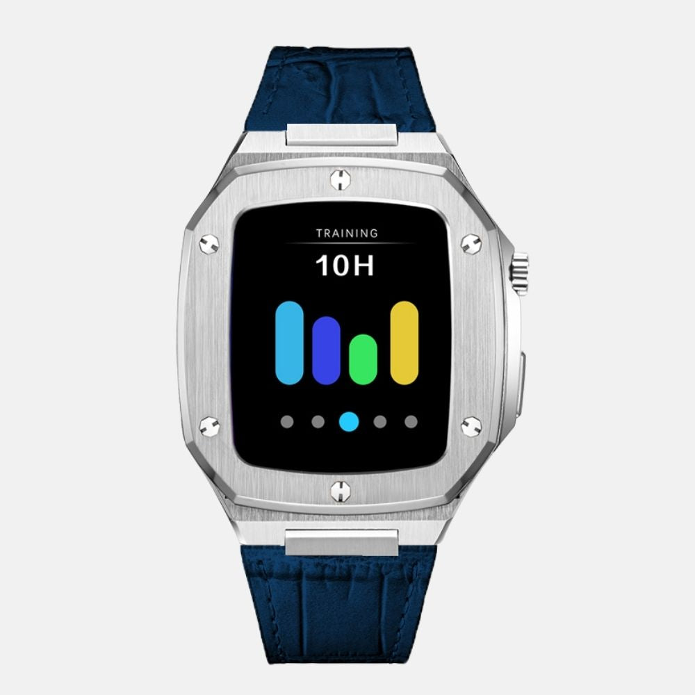 44MM Silver Luxury Edition Case- Leather Strap