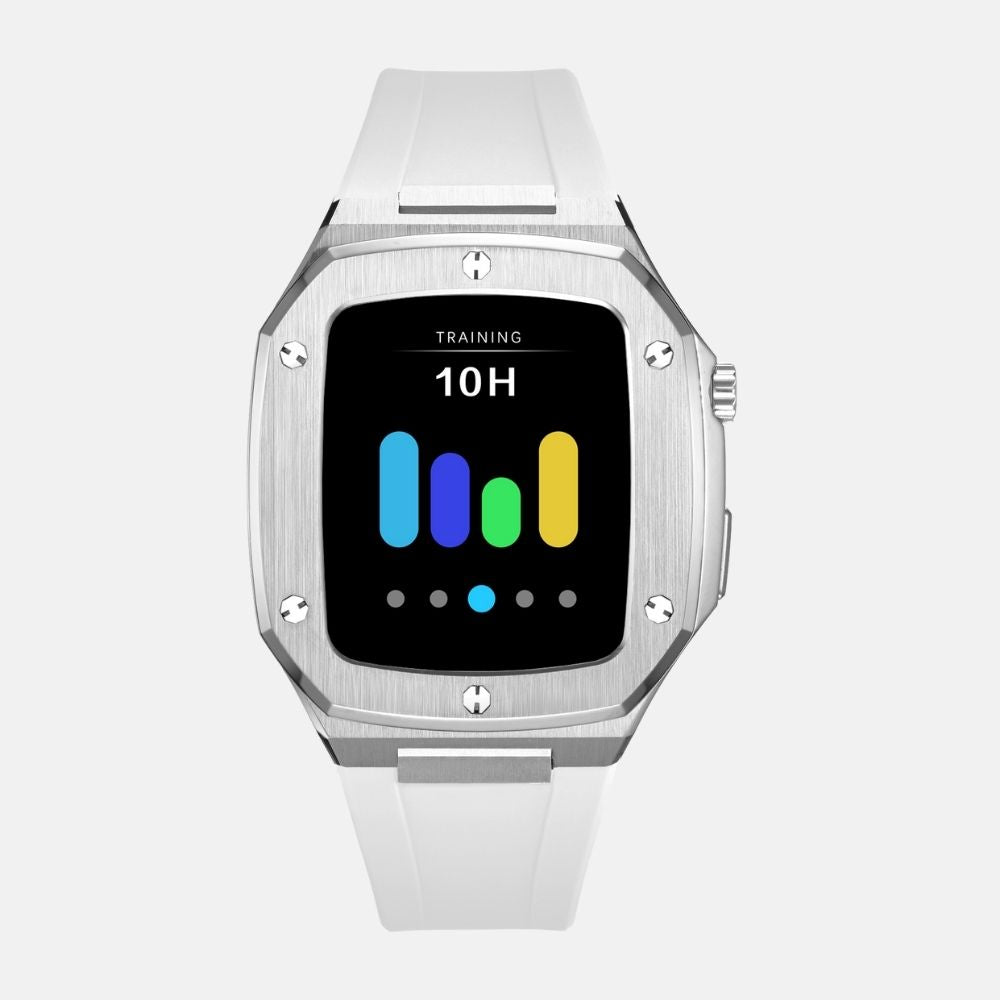 44MM Silver Luxury Edition Case- Silicone Strap