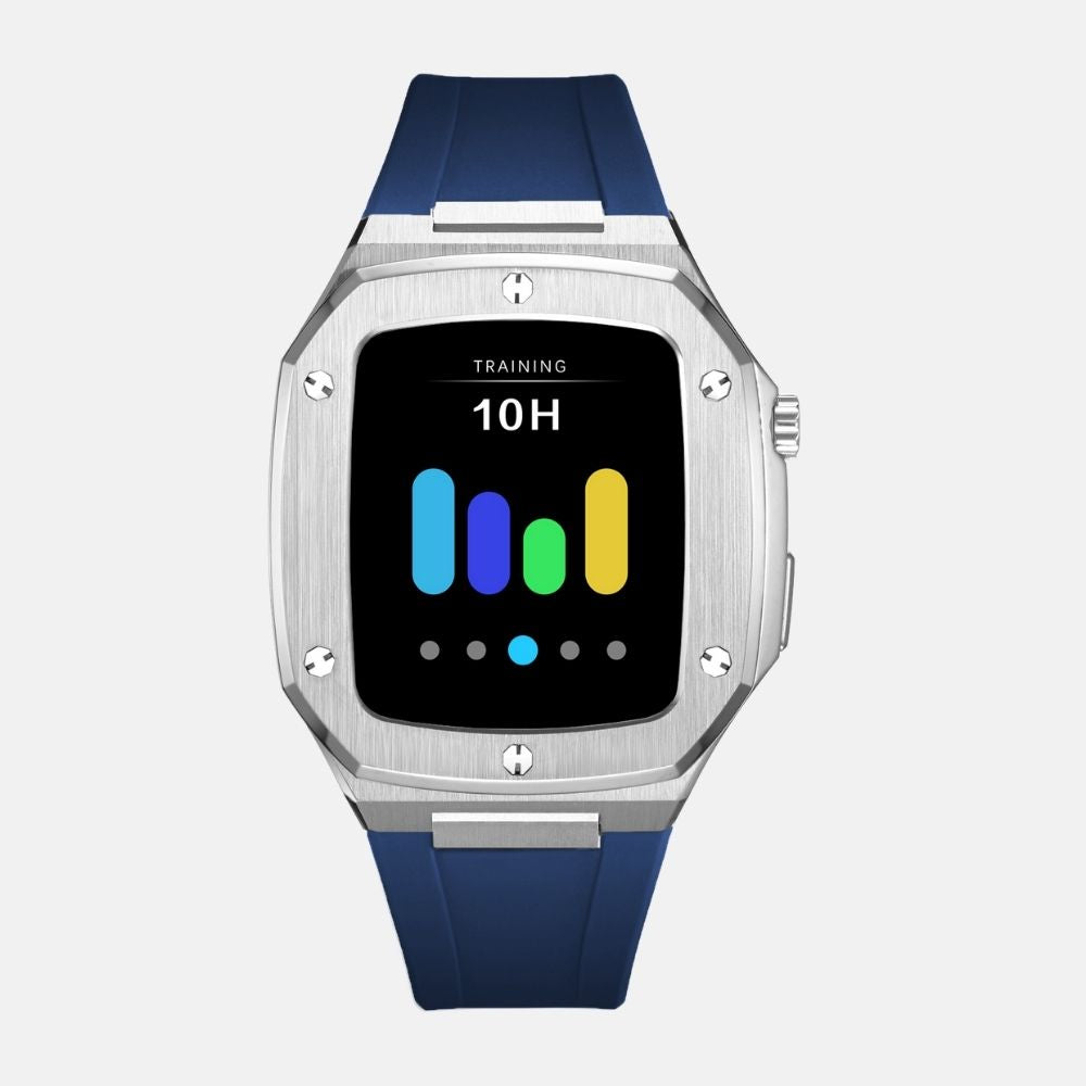 44MM Silver Luxury Edition Case- Silicone Strap