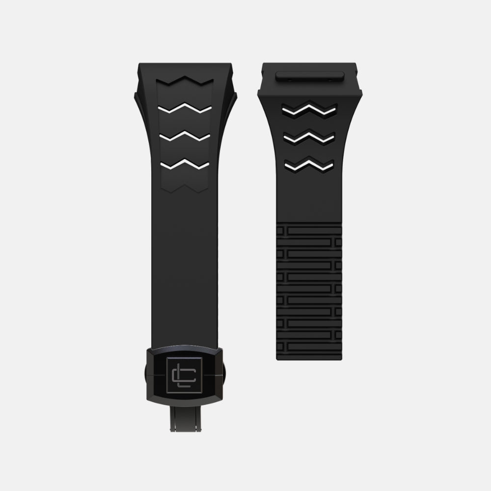 Fluorkautschukarmband aus Kohlefaser Edition Gehäuse 49 mm - Schwarze Schnalle
