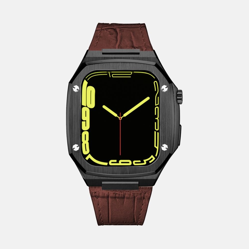 45MM Black Luxury Edition Case- Leather Strap