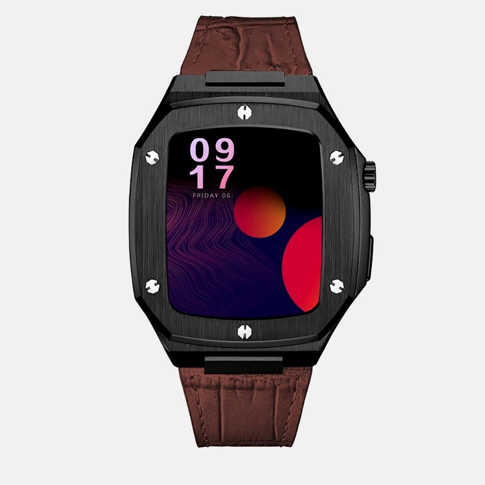44MM Black Luxury Edition Case- Leather Strap
