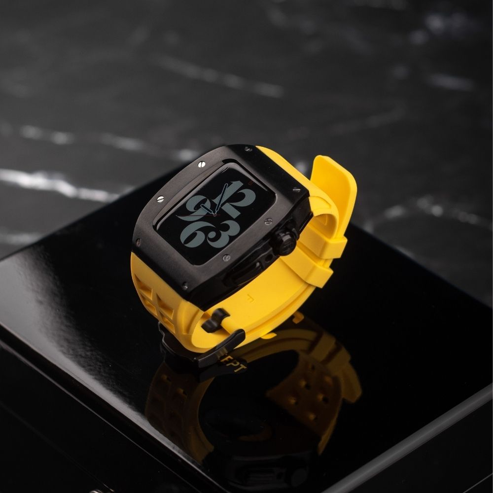 Fullmosa Apple Watch 44mm Rugged Silicone Band/Strap with Screen Protector  and Bumper Case for Men,